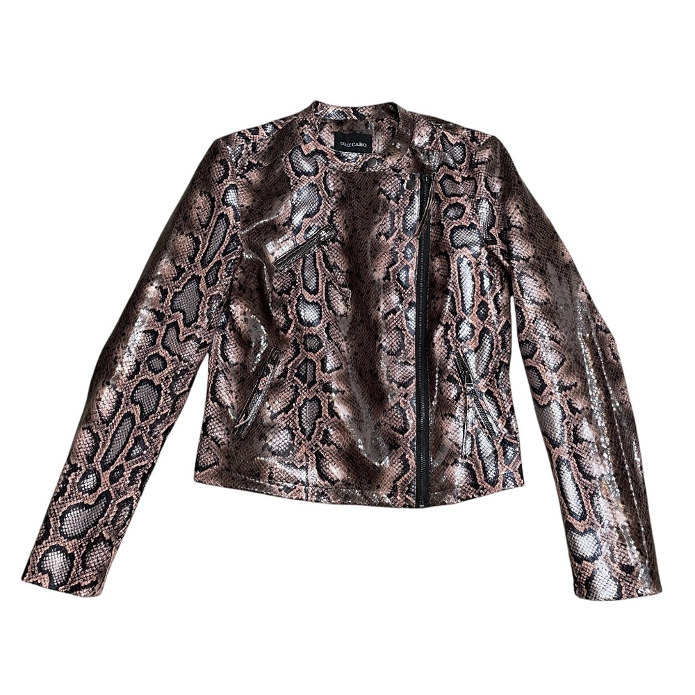 Dolce Cabo Small‎ Reptile Print Jacket Zipper Lined Zipper Pockets Eclectic